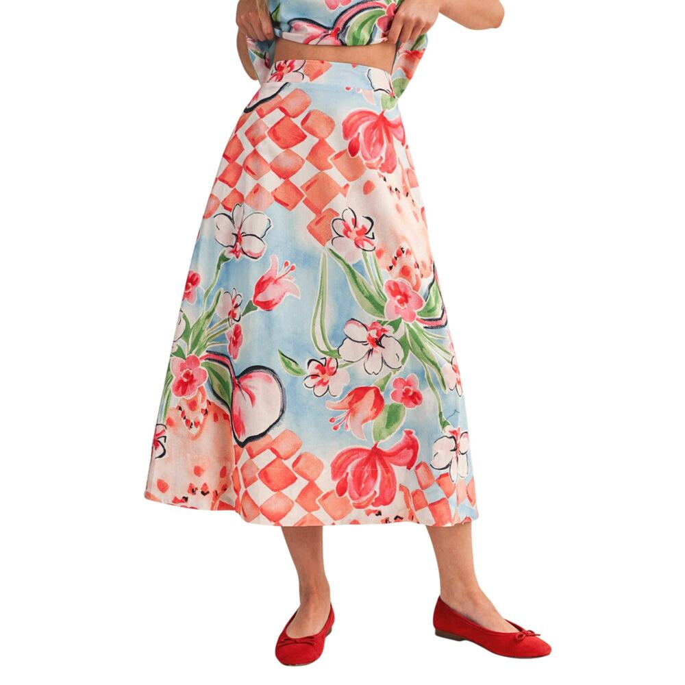 &Merci NWT Floral Matching Set Midi Skirt Sleeveless Outfit Sz M - Picture 5 of 15
